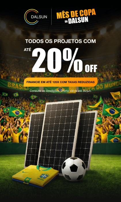 Mês da Copa da Dalsun - 20% de desconto em energia solar